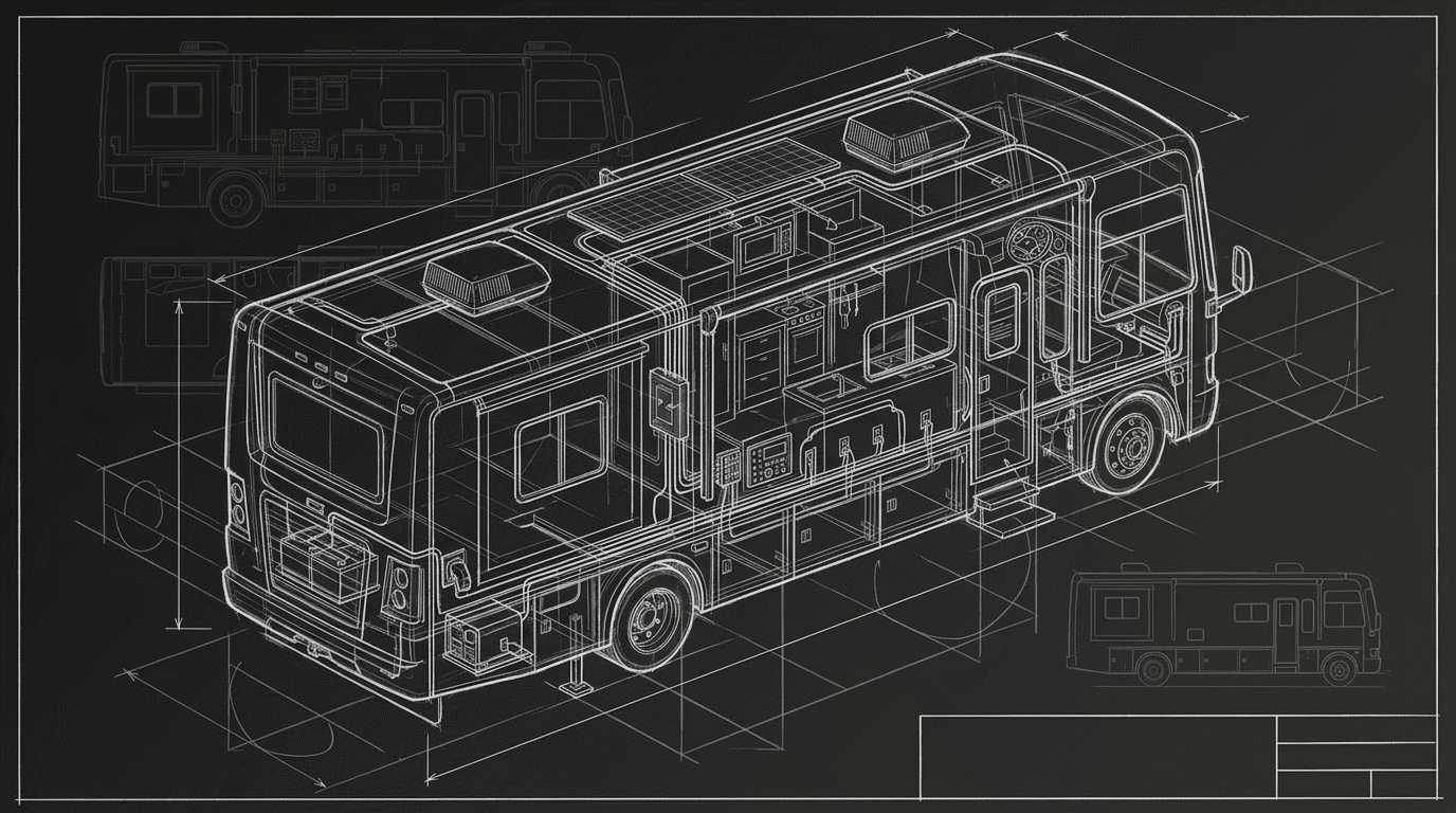 Blueprint sketch of a class A RV